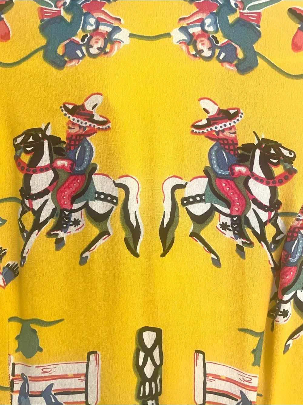 Betsey Johnson Yellow Graphic Print Button-Front Maxi Dress - Picture 7 of 15